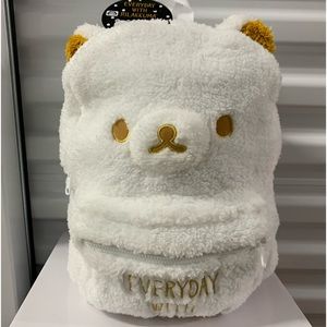 NEW Kawaii Japan Exclusive Cute Fluffy “Every Day With Rilakkuma” Bear Backpack